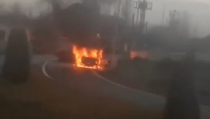 Kayseri'de otomobil alev topuna döndü