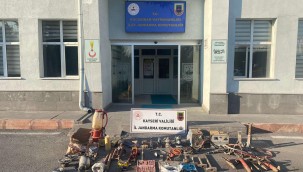 Kayseri'de çalınan malzemeler ele geçirildi