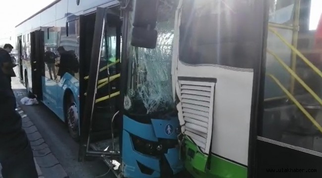 Kayseri'de iki halk otobüsü çarpıştı: 1'i ağır 26 yaralı 