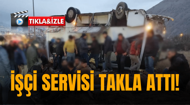 Kayseri'de işçi servisi takla attı: 1'i ağır 19 kişi yaralandı!