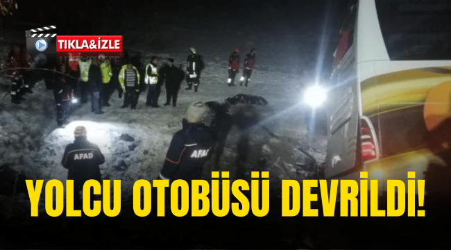 Kayseri - Malatya yolunda otobüs devrildi: 4 ölü 24 yaralı