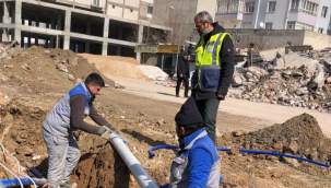 KASKİ, Elbistan Konteyner Çarşı'nın su hattını çekti