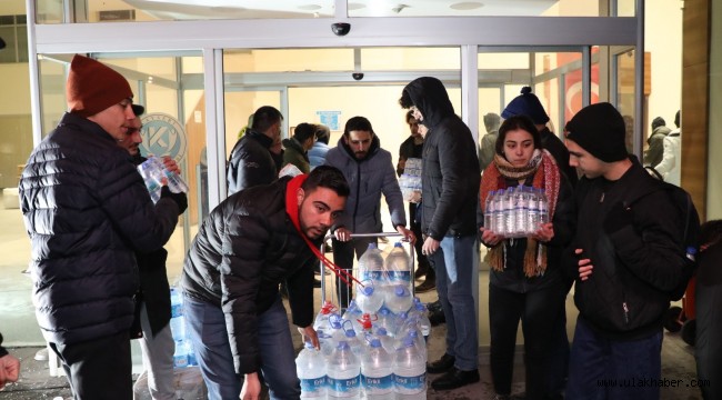 Kayseri Üniversitesi, deprem bölgesine yardımlarını sürdürüyor