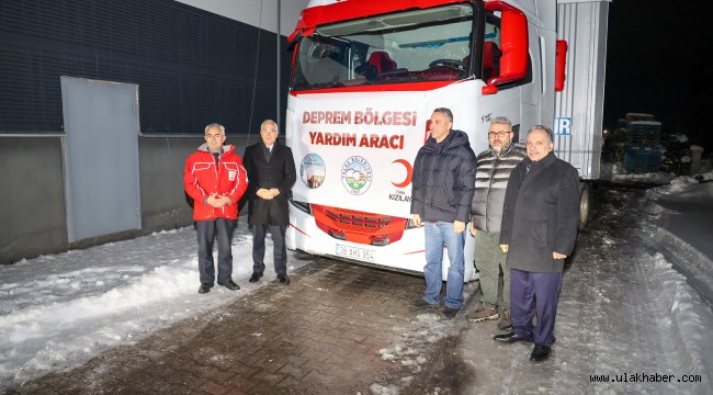 Talas Belediyesi, deprem bölgesine 16 TIR daha gönderdi