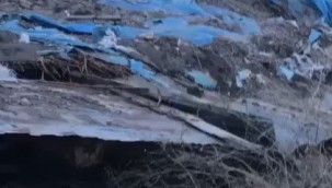 Boğazköprü'de daha önce tahliye edilen ahır yıkıldı 