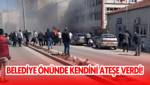 Yahyalı Belediyesi önünde bir vatandaş kendini ateşe verdi!