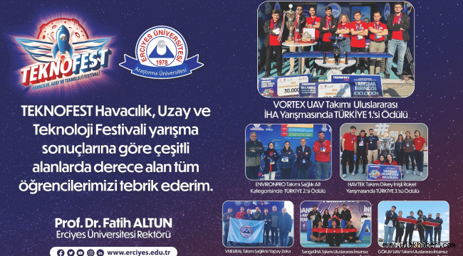 ERÜ'lü öğrenciler TEKNOFEST'ten başarıyla döndü