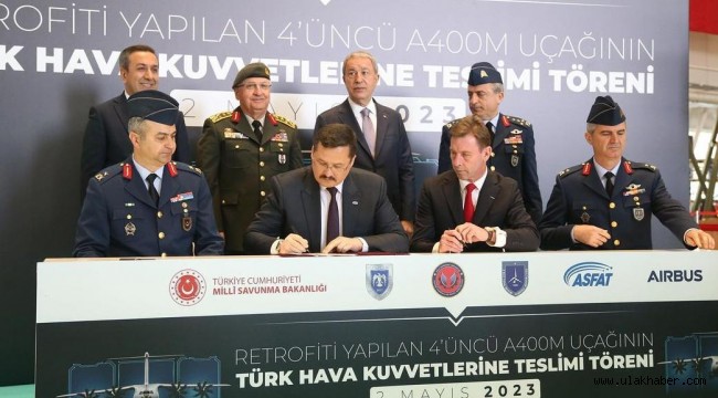 Retrofiti yapılan 4'üncü A400M uçağının Türk Hava Kuvvetlerine teslim töreni yapıldı