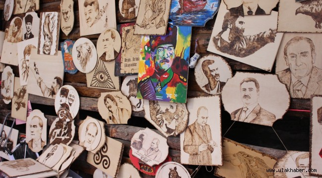 Dekoratif ahşap yakma sanatı, Sanatçılar Sokağı'nda icra ediliyor
