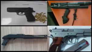 Düğünlerde 12 adet kurusıkı tabanca ve 7 adet tüfek ele geçirildi