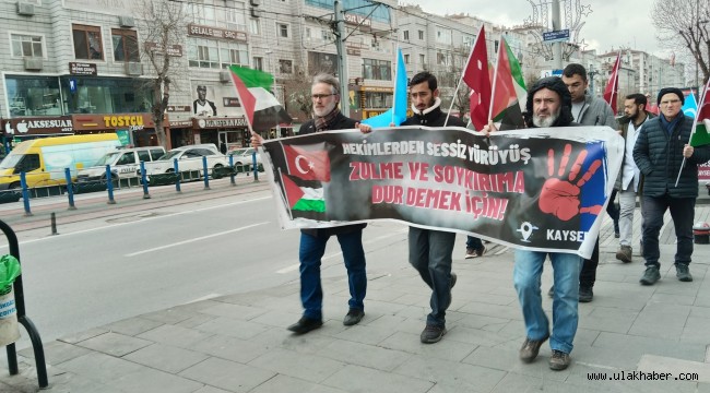 Kayseri'de sağlık çalışanlarından Filistin için 'sessiz yürüyüş'